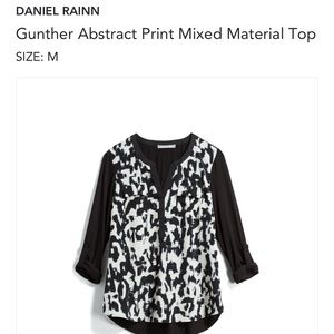 Daniel Rainn Abstract Print Mixed Material Top
